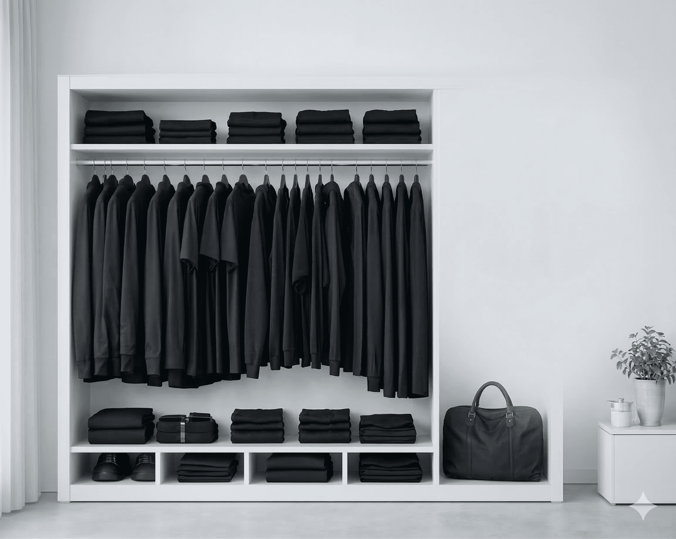 Szafa pełna czarnych ubrań